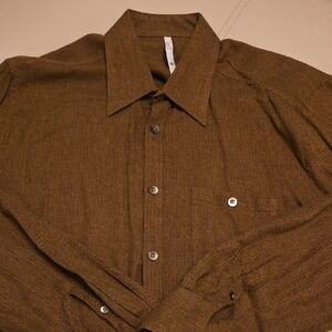 Men's Brown Casual Button Down Shirt